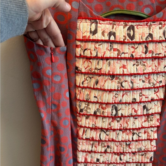 An Ren Red and White Polka Dot Dress Size Medium - Picture 5 of 8